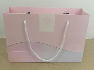 HB001 paper bag hand bag rope handle laser hotstamp extra bottom paper gift bag