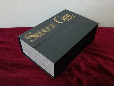SK002 double door box two lid box special paper with magnet emboss and hotstamp EVA tray cover velvet perfume box