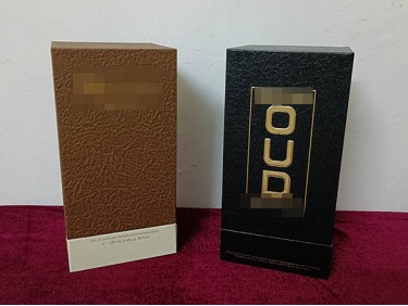 TD008 lid and base box rigid box special paper hotstamp emboss with velvet EVA tray perfume box