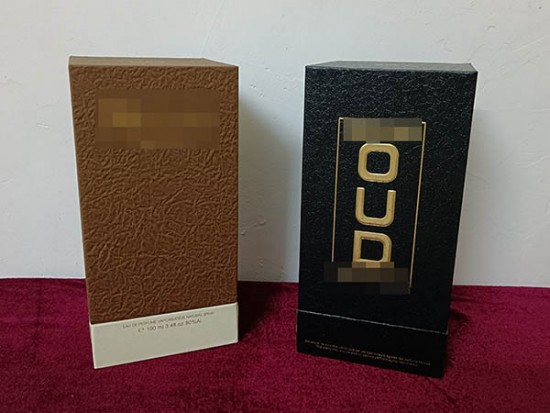 TD008 lid and base box rigid box special paper hotstamp emboss with velvet EVA tray perfume box